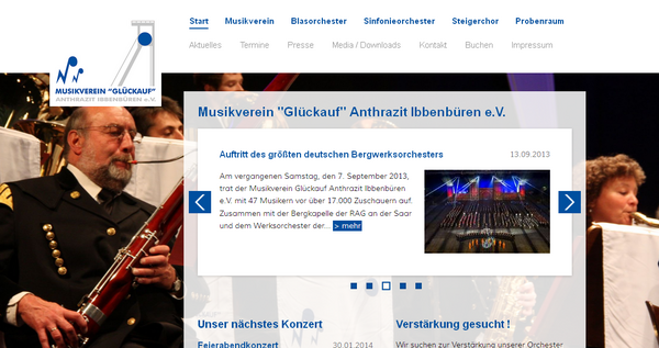 Screenshot Musikverein Ibbenbüren
